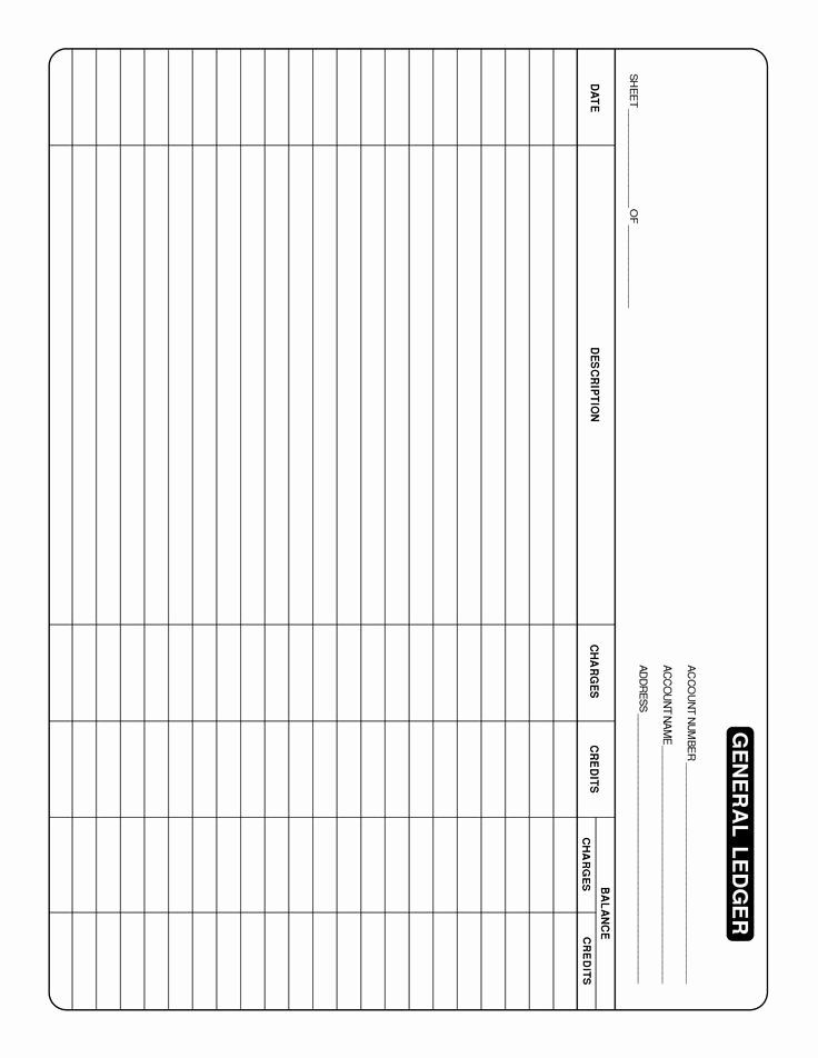 Free Ledger Sheets to Print Fresh Blank General Ledger Template