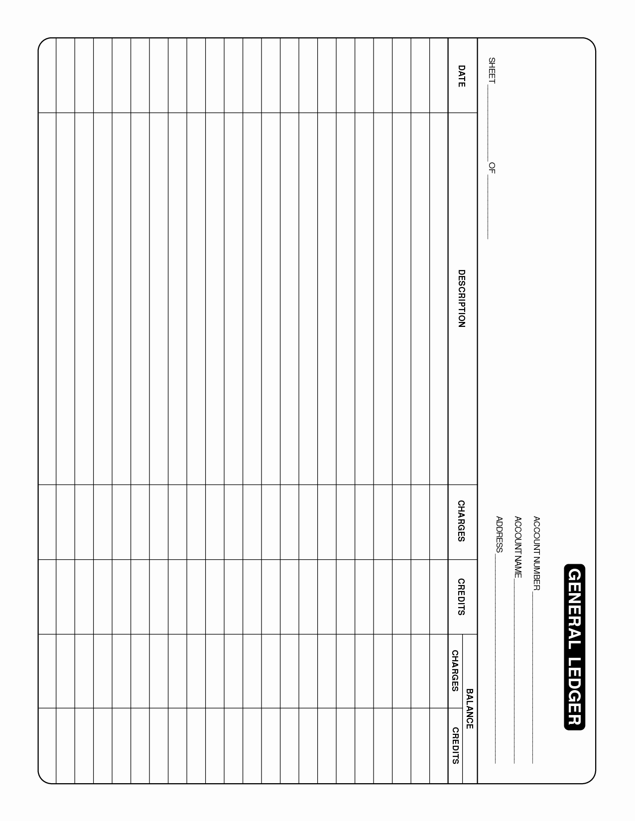 Free Ledger Sheets to Print New Blank General Ledger Template