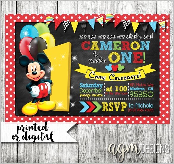 Free Mickey Mouse Birthday Invitations Lovely Mickey Mouse Invitation Template 23 Free Psd Vector
