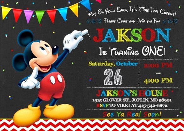 mickey mouse template invitation