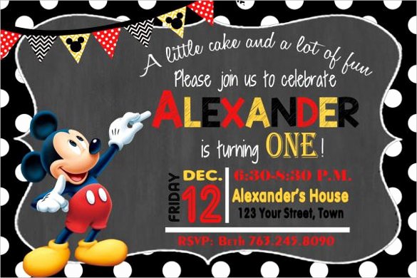 Free Mickey Mouse Invitation Template Inspirational 31 Mickey Mouse Invitation Templates Free Sample