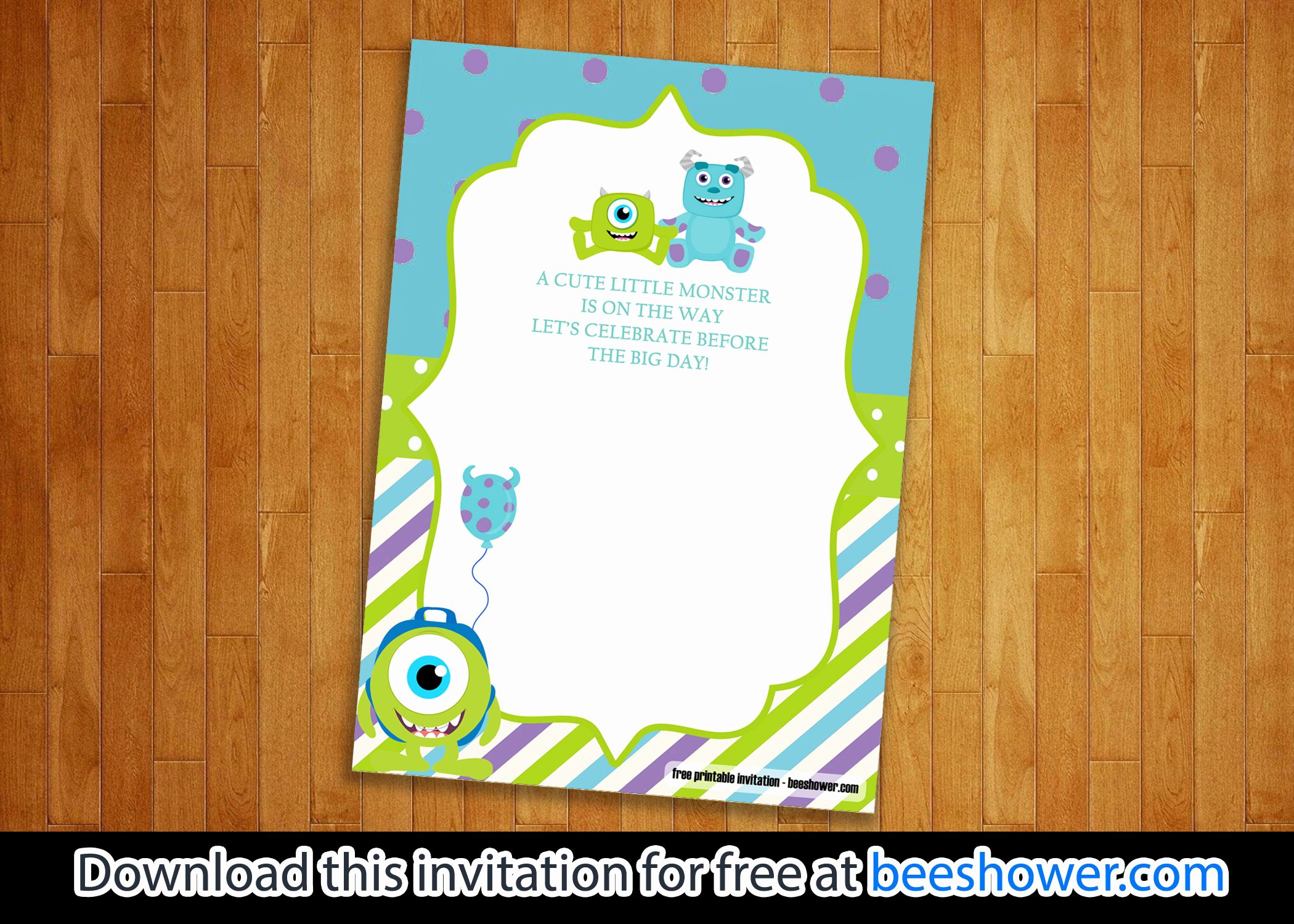 Free Monsters Inc Invitation Template Inspirational Great event Using Free Monster Baby Shower Invitations