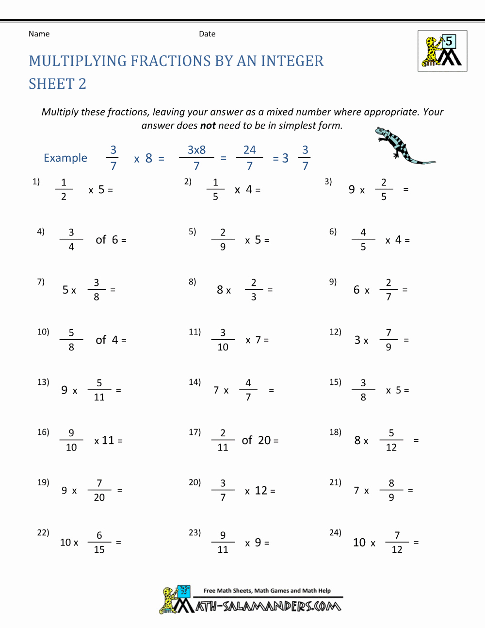 Free Multiplying Fractions Worksheets Awesome Multiplying Fractions