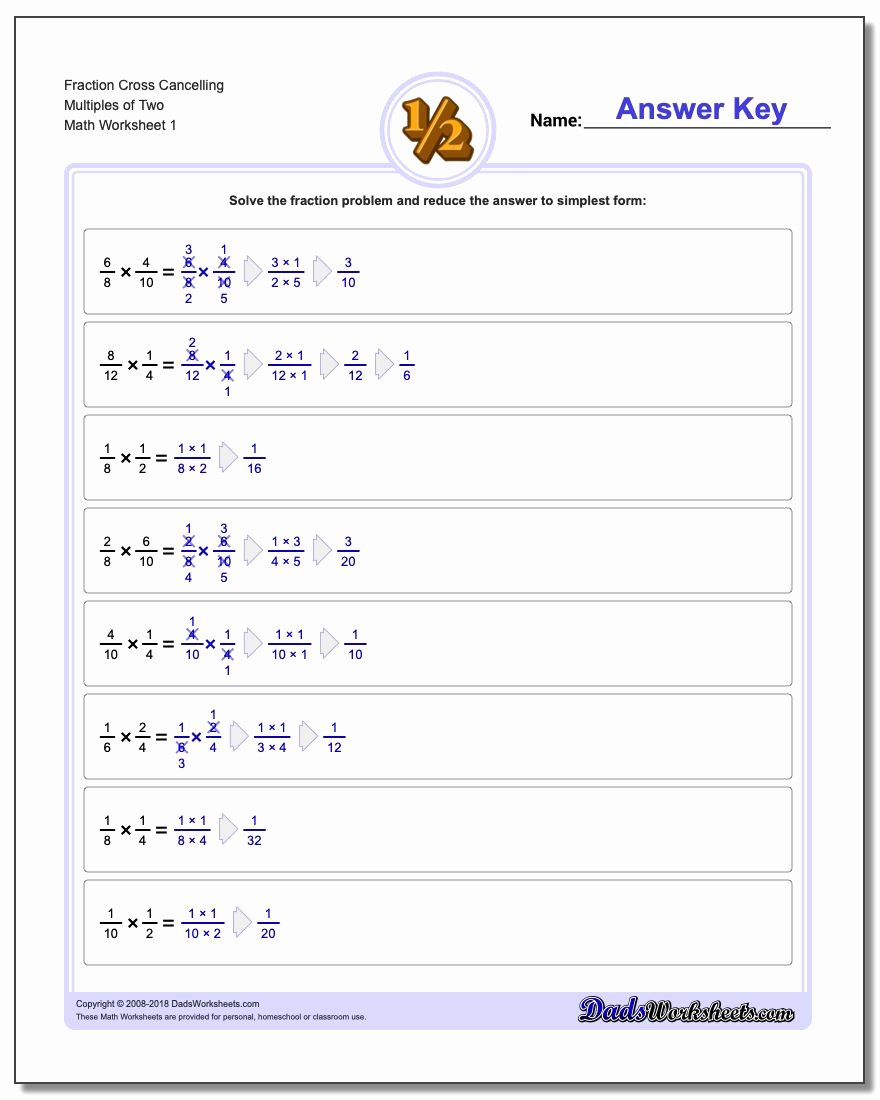 Free Multiplying Fractions Worksheets Fresh Fraction Multiplication