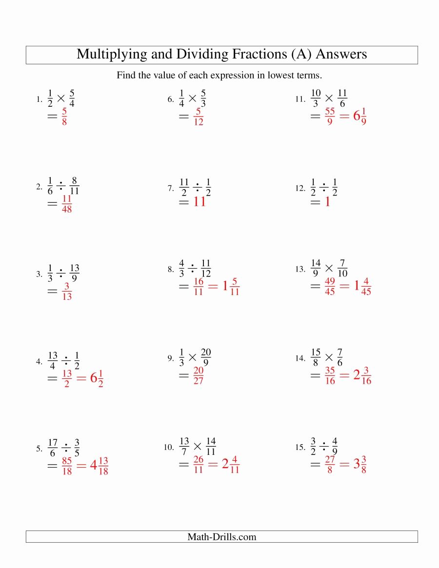Free Multiplying Fractions Worksheets Fresh Multiplying and Dividing Fractions Worksheet Math