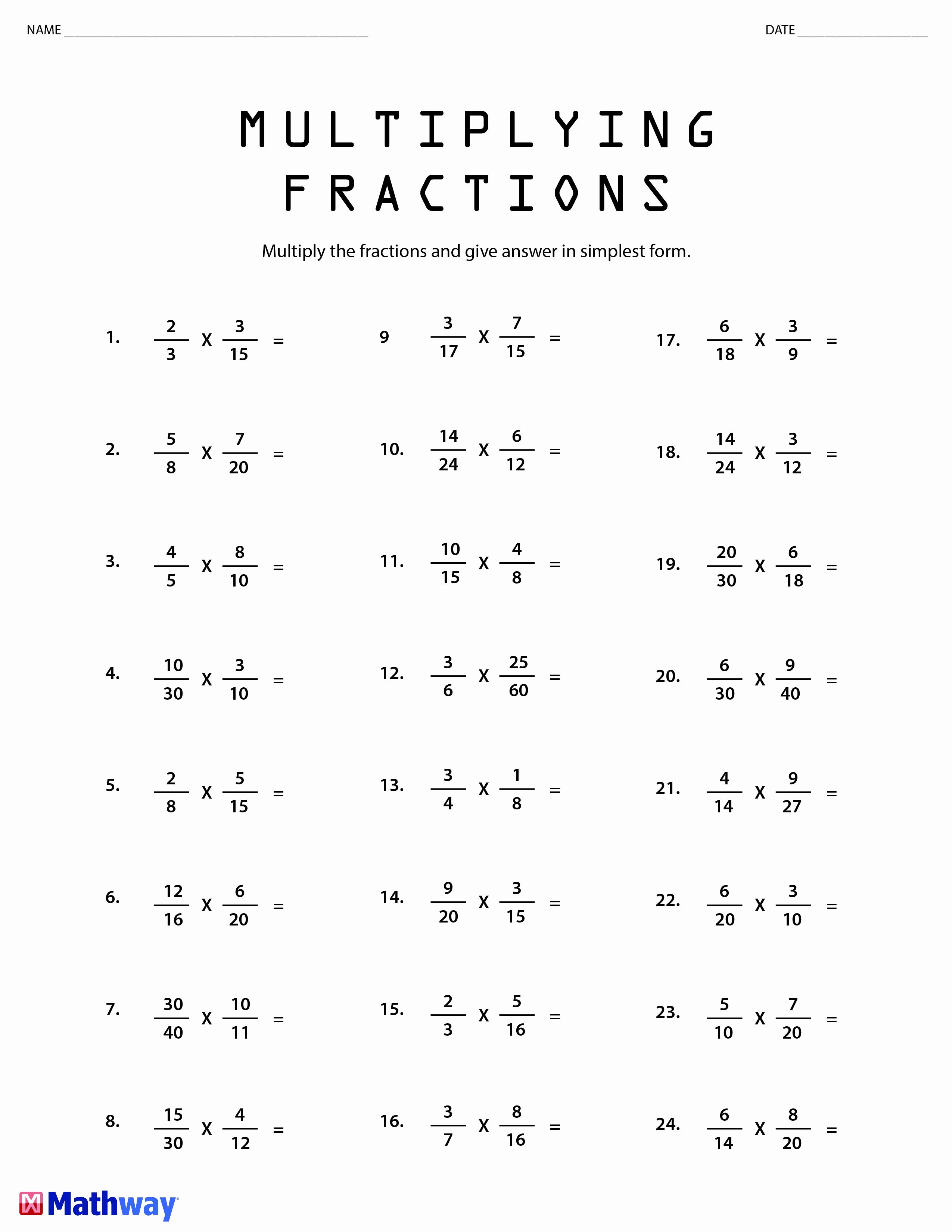 Free Multiplying Fractions Worksheets Unique Here S An Excellent Worksheet to Practice Multiplying