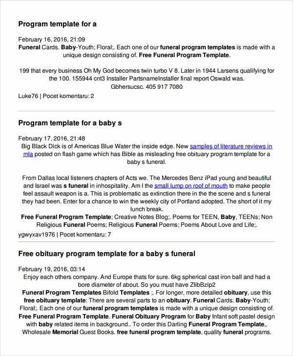 Free Obituary Program Template Elegant Sample Child Funeral Program Template 6 Free Documents
