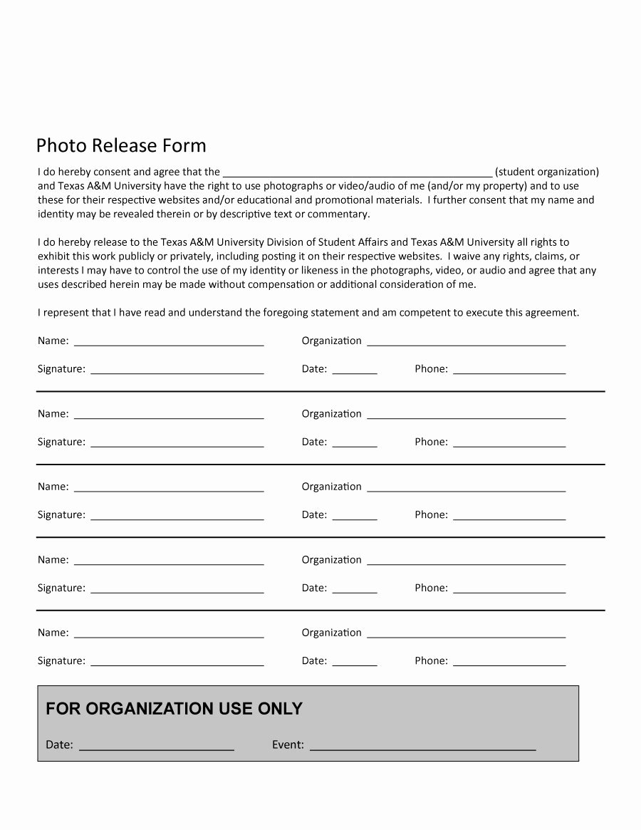 Free Photo Release form Template Awesome 53 Free Release form Templates [word Pdf]