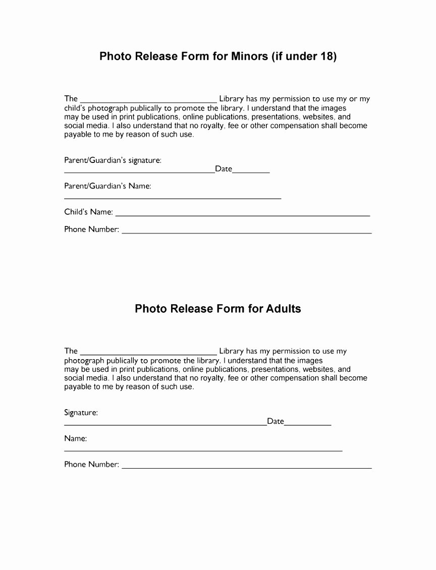 Free Photo Release form Template Inspirational 8 Printing Release form Template Wriyr