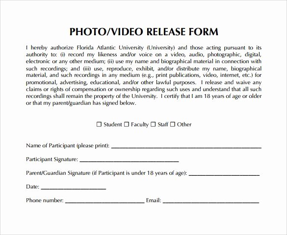 Free Photo Release form Template Luxury Video Release form