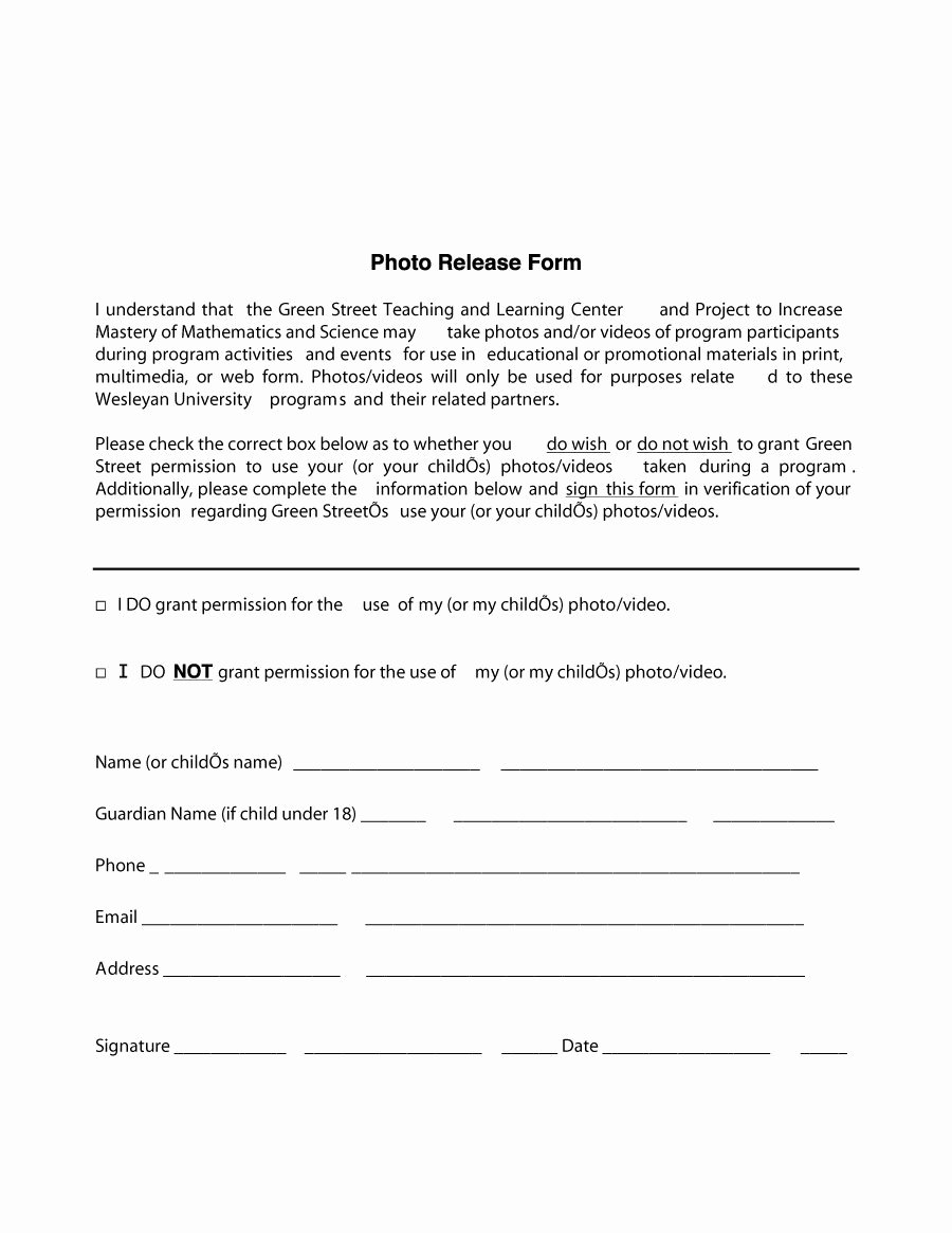 Free Photo Release form Template New 53 Free Release form Templates [word Pdf]