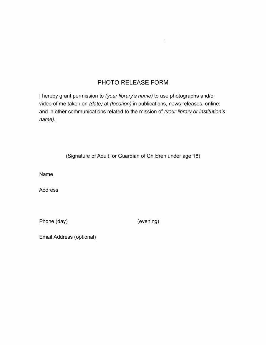 Free Photo Release form Template Unique 53 Free Release form Templates [word Pdf