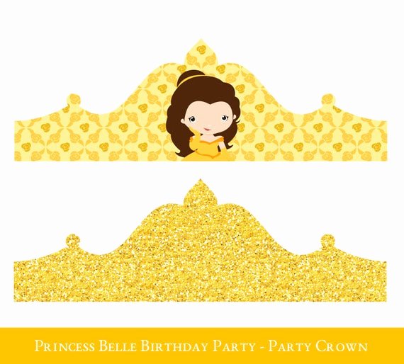 Free Princess Crown Template Printable Luxury Belle Crown Printable Birthday Crown Crown Printable