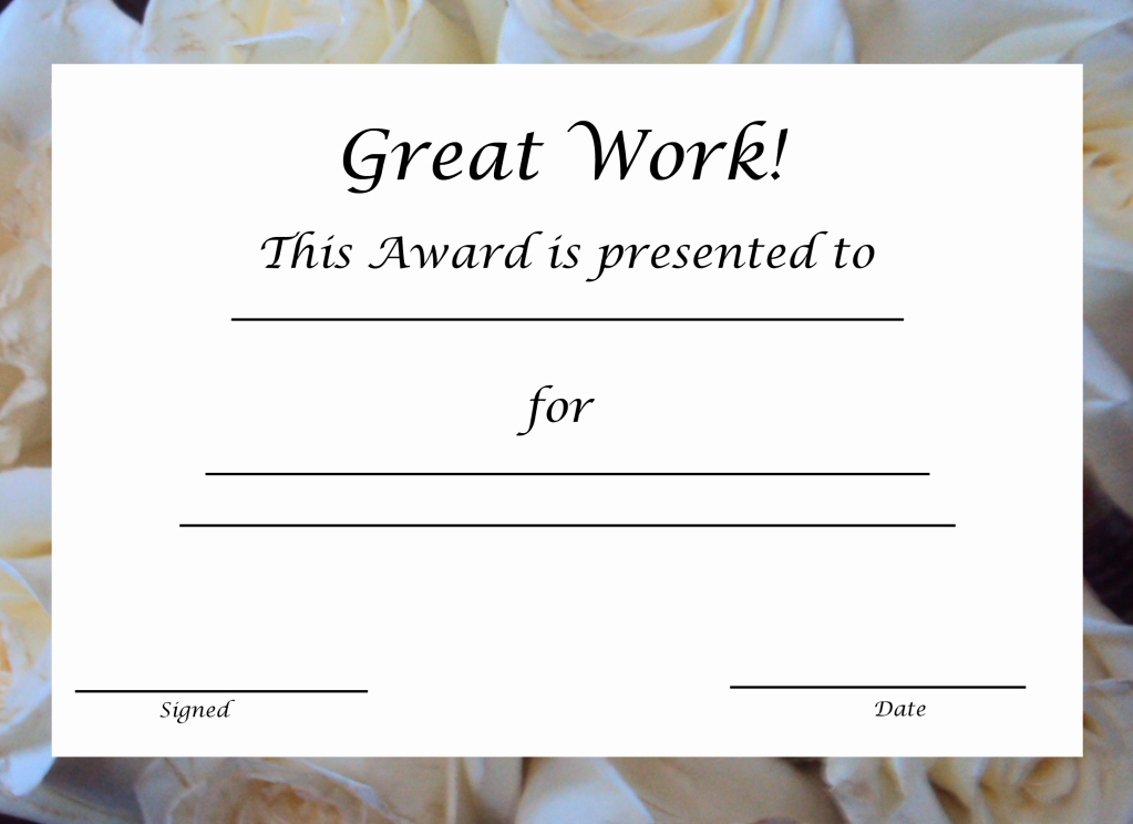 Free Printable Award Certificates Elegant Free Printable Award Certificate Template
