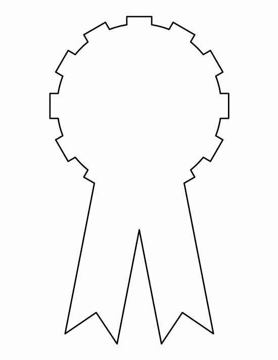 Free Printable Award Ribbons Awesome Award Ribbon Pattern Use the Printable Outline for Crafts