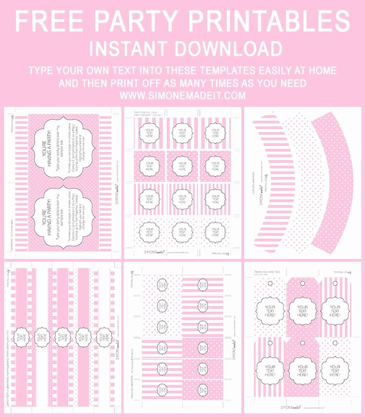 Free Printable Baby Shower Labels Beautiful Free Baby Shower Printables – Pink Stripes and Polkadots