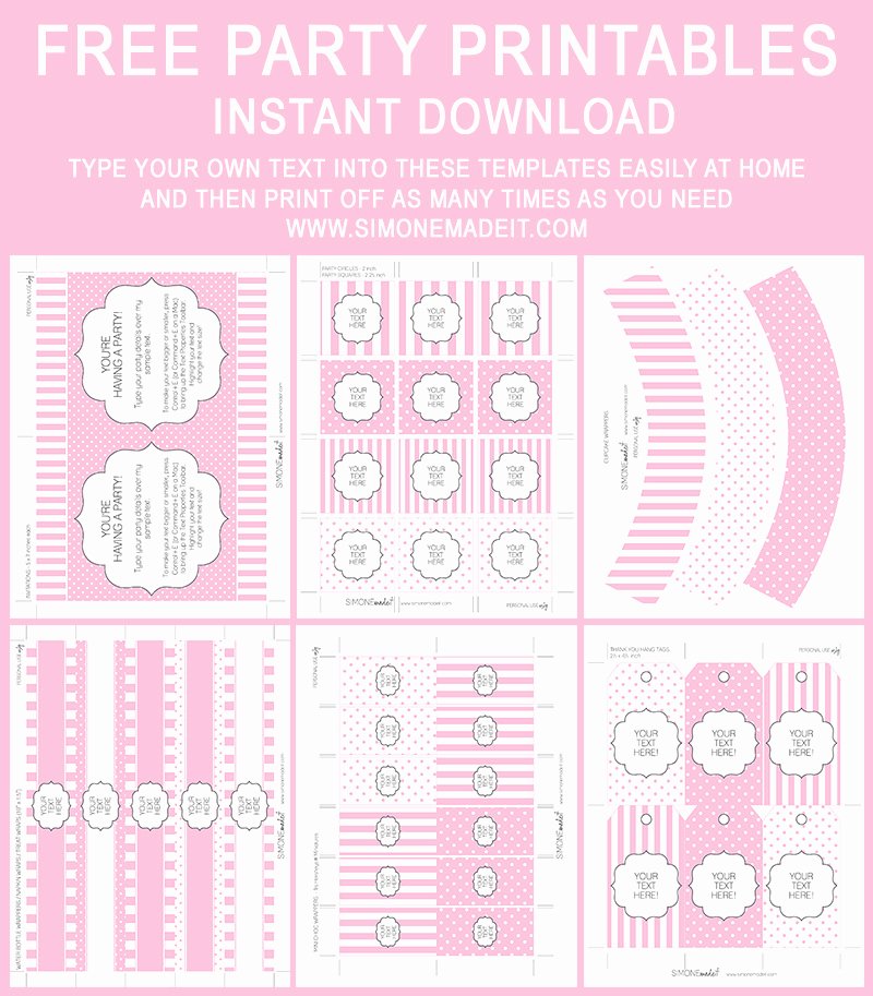 Free Printable Baby Shower Labels Best Of Free Pink Baby Shower Printable Templates
