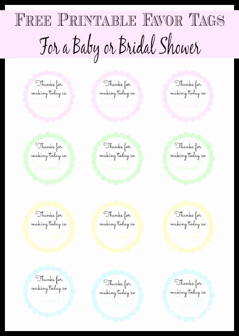 Free Printable Baby Shower Labels Elegant Free Printable Thank You Tag for A Baby or Bridal Shower
