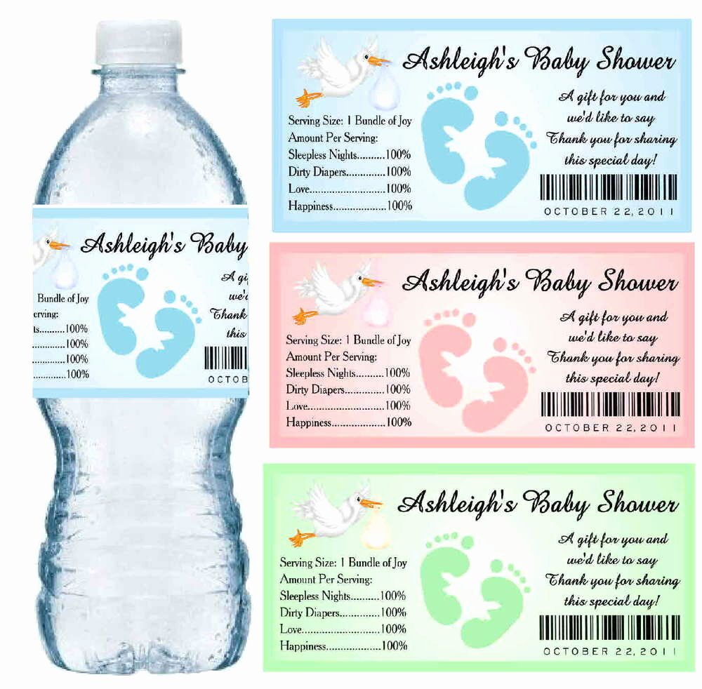 Free Printable Baby Shower Labels Fresh 30 Baby Shower Water Bottle Labels Glossy Waterproof