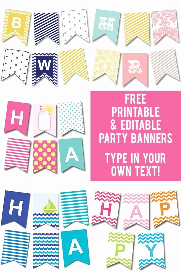 Free Printable Birthday Banner Templates Beautiful Lots Of Free Printable Party Banners From Chicfetti You