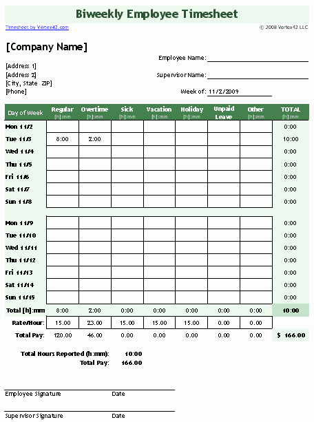 Free Printable Biweekly Time Sheets New Timesheet Template Free Simple Time Sheet for Excel