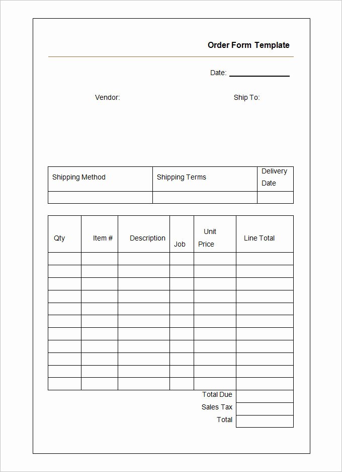 Free Printable Change order forms Beautiful 41 Blank order form Templates Pdf Doc Excel