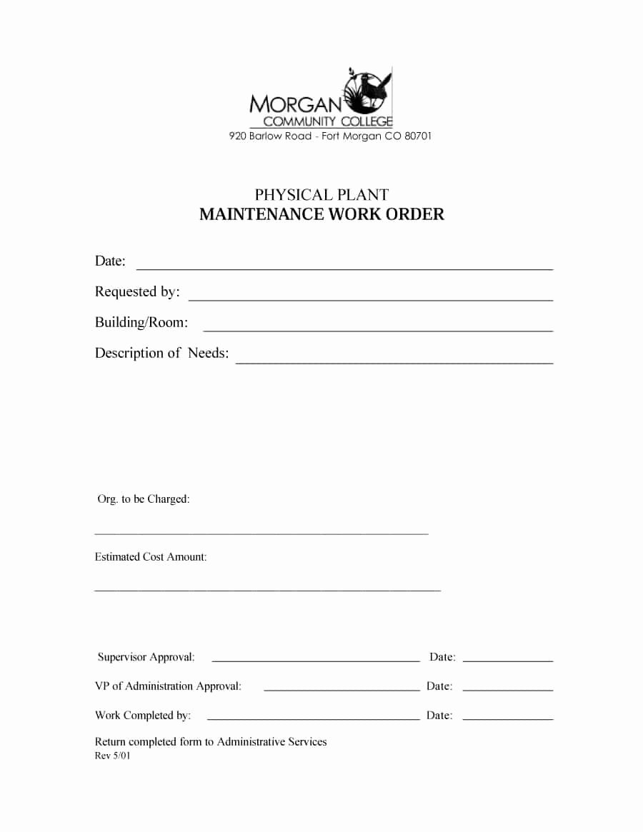 Free Printable Change order forms Inspirational 40 order form Templates [work order Change order More]