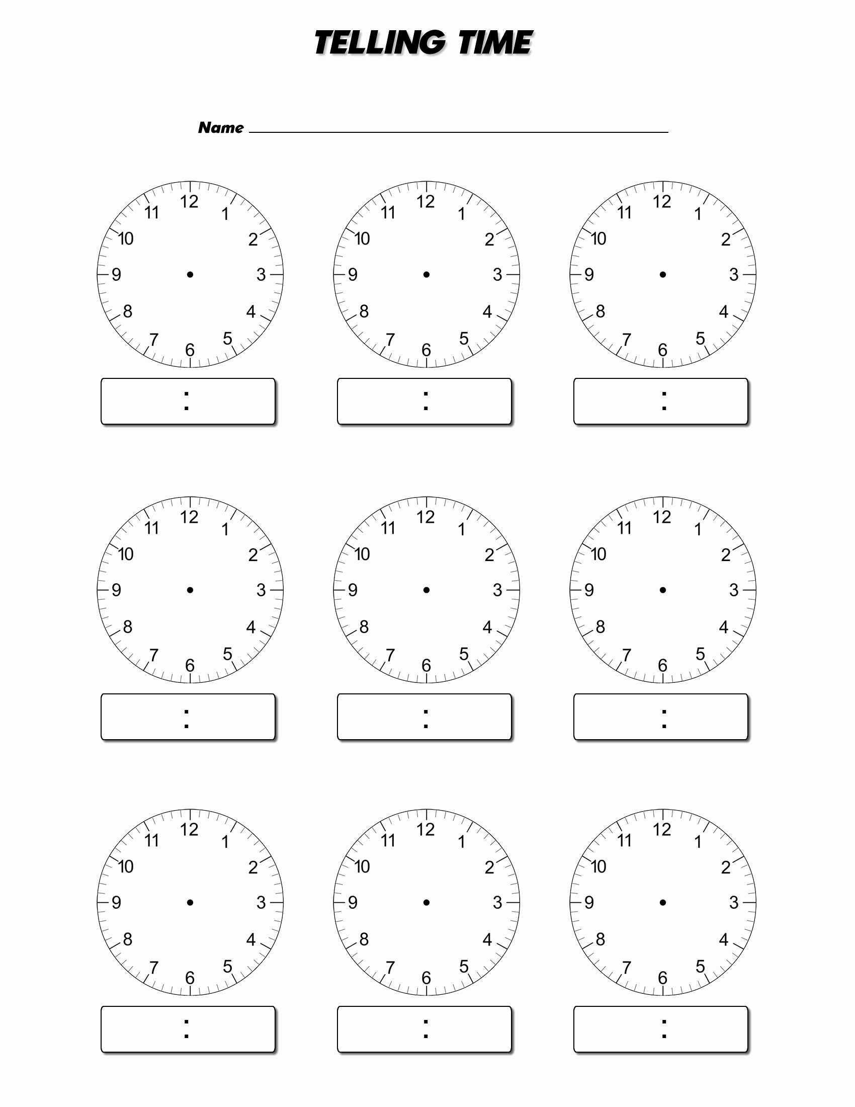 Free Printable Clock Faces Fresh Clock Face Worksheets to Print
