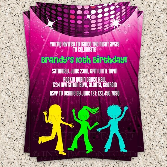 Free Printable Dance Party Invitations Inspirational Dance Party Invitation Hip Hop Dance Party by Invitationblvd