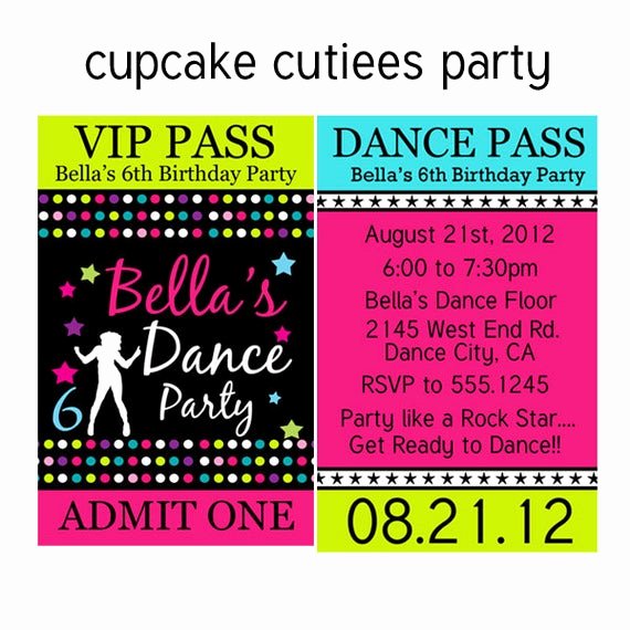 Free Printable Dance Party Invitations Inspirational Dance Party Vip Lanyard Badge Custom by Cupcakecutieesparty
