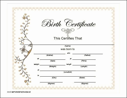 Free Printable Dog Birth Certificate Beautiful Blank Birth Certificate