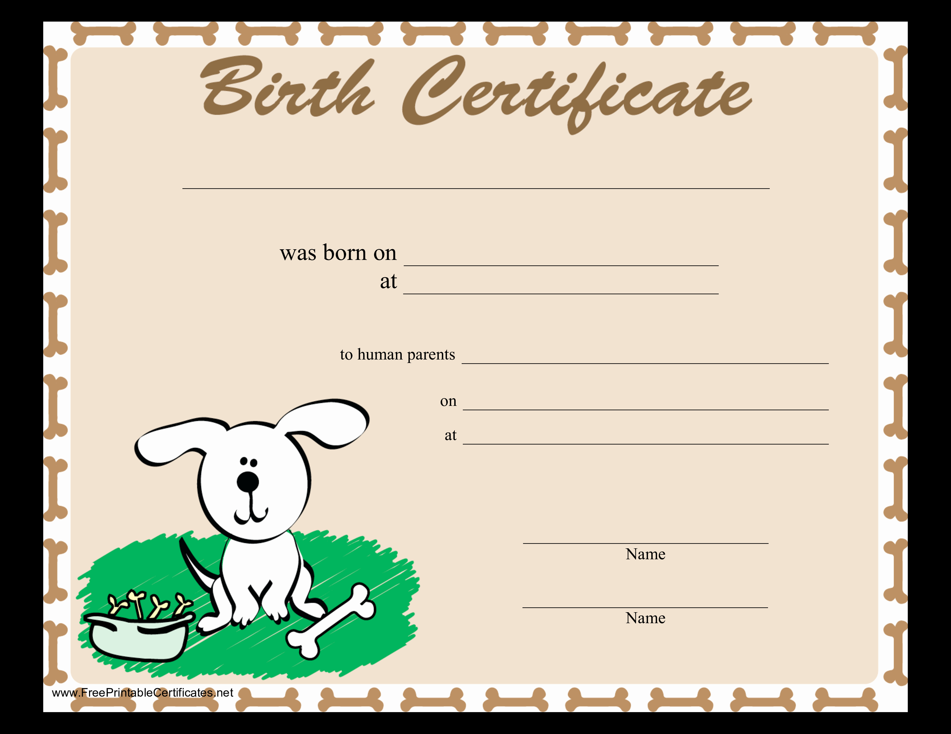 Free Printable Dog Birth Certificate Best Of Sample Dog Birth Certificate