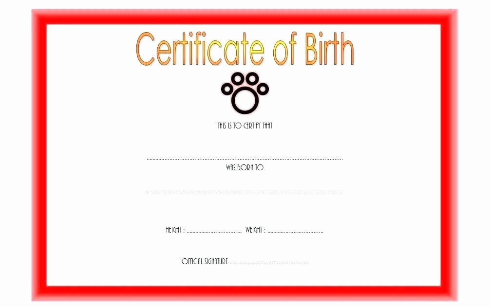 Free Printable Dog Birth Certificate Unique Pet Birth Certificate Template – Stagingusasportfo