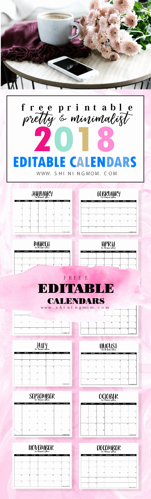Free Printable Editable Calendar Elegant Free Fully Editable 2018 Calendar Template In Word