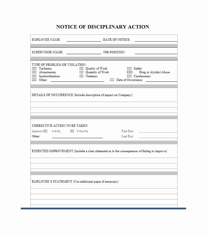 Free Printable Employee Disciplinary forms Elegant 40 Employee Disciplinary Action forms Template Lab
