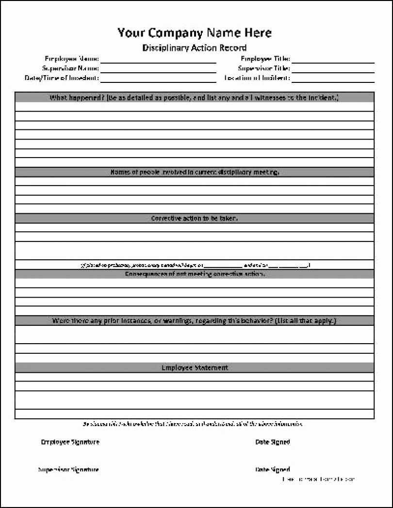 Free Printable Employee Disciplinary forms Elegant Employee Corrective Action forms Ece 2b