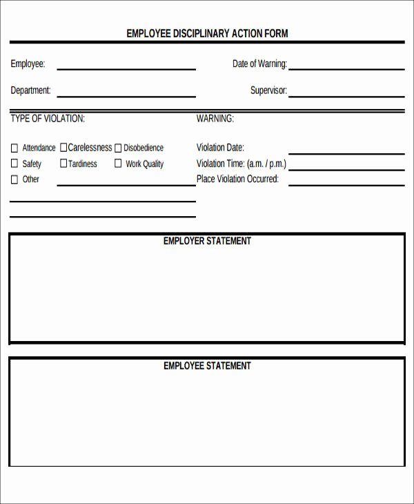 Free Printable Employee Disciplinary forms Elegant Sample Notice forms