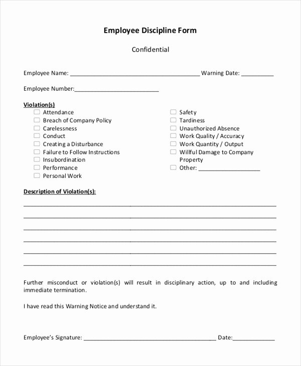 30 Free Printable Employee Disciplinary Forms Example Document Template