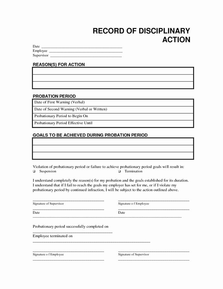 Free Printable Employee Disciplinary forms Lovely Record Disciplinary Action Free Office form Template by