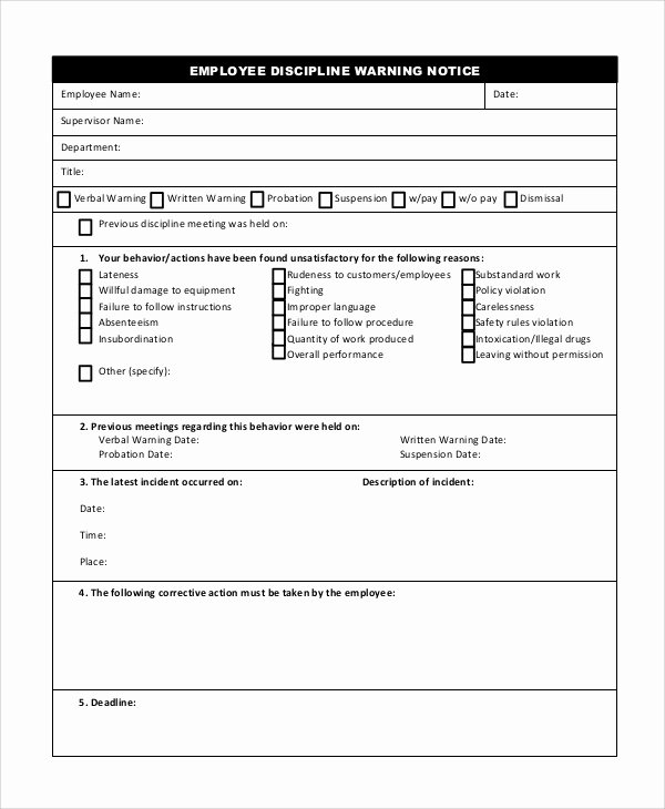 Free Printable Employee Disciplinary forms Luxury 27 Of Dismissal Disciplinary forms Template