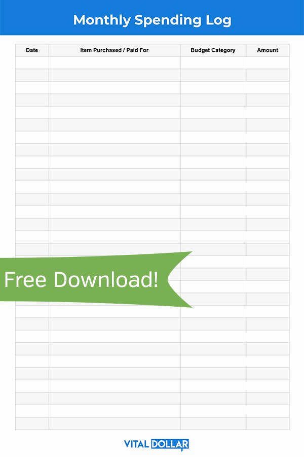 Free Printable Expense Log Best Of Spending Log Free Monthly Expense Tracking Spreadsheet