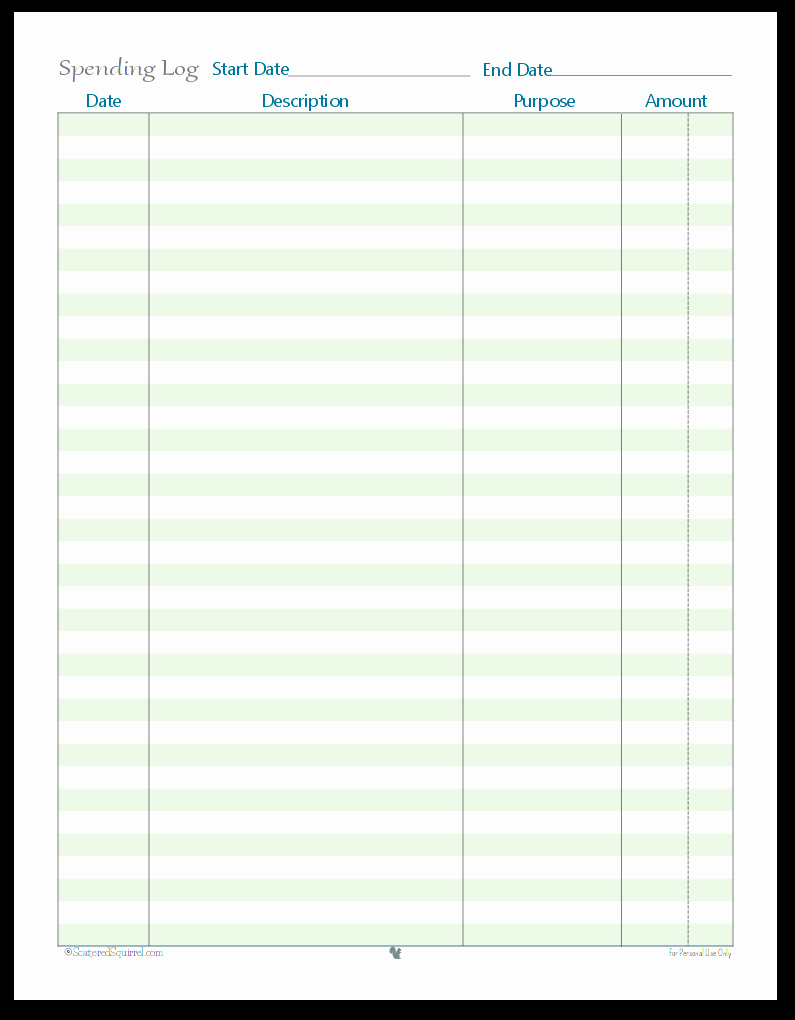 Free Printable Expense Log Elegant A Few More Finance Printables to Help You Stay On Track