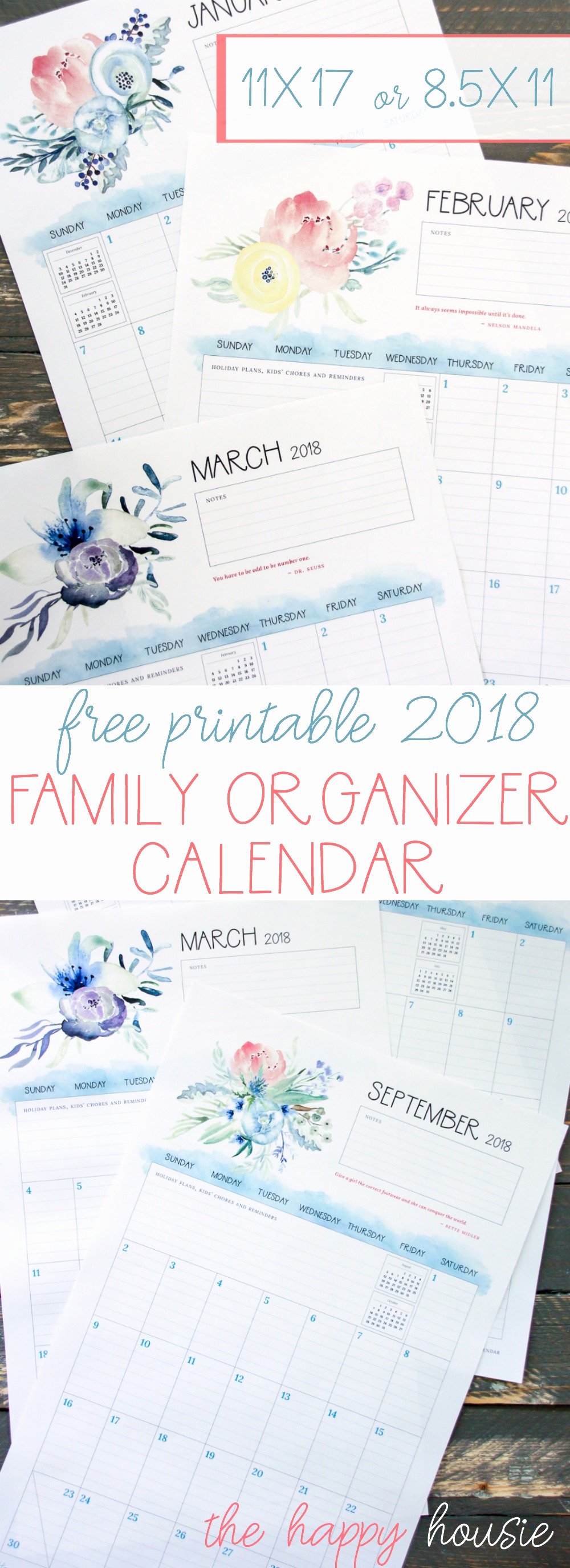 Free Printable Family Calendar Fresh Free Printable 2018 Family organizer Calendar