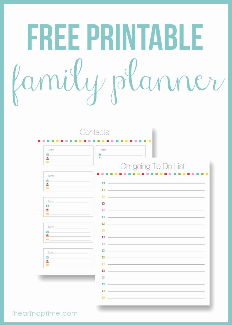 Free Printable Family Calendar Inspirational Free Printable Family Planner
