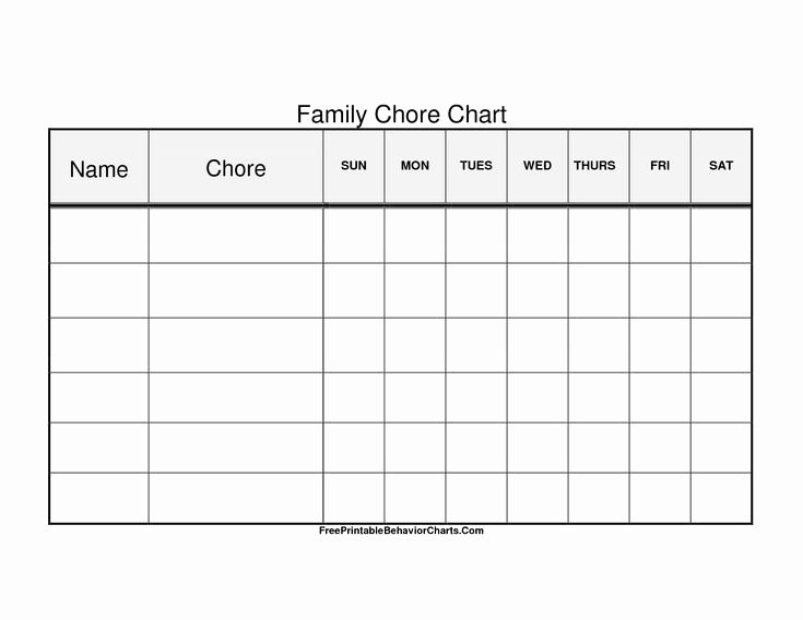 Free Printable Family Chore Charts Awesome Chore Family Job Chart