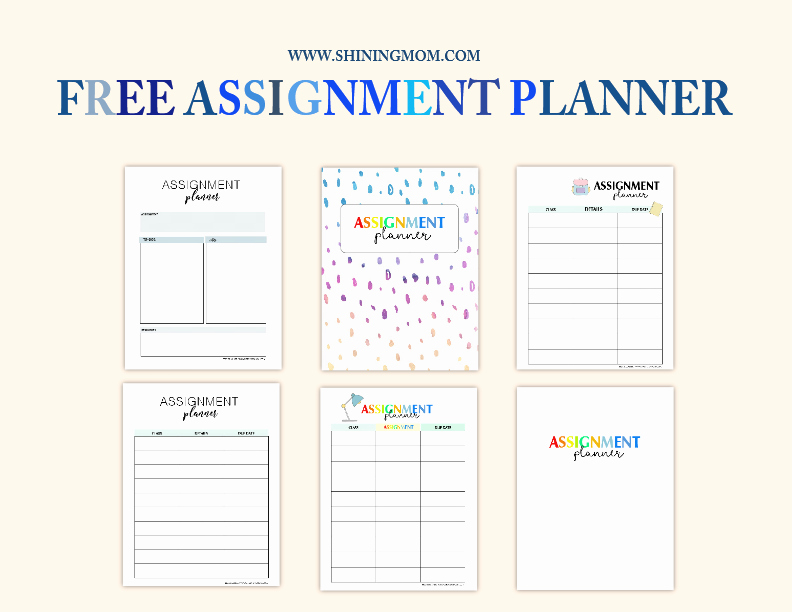 Free Printable Homework Planner Awesome Free assignment Planner for Kids and Teens Fun and Cute