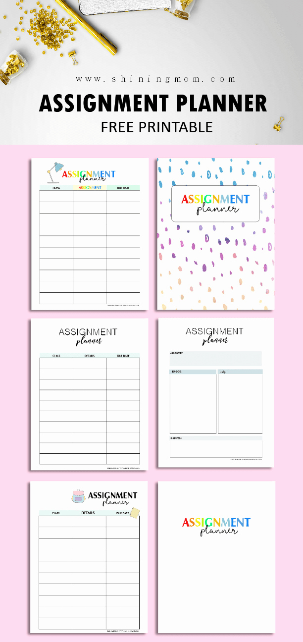 Free Printable Homework Planner Best Of Free assignment Planner for Kids and Teens Fun and Cute