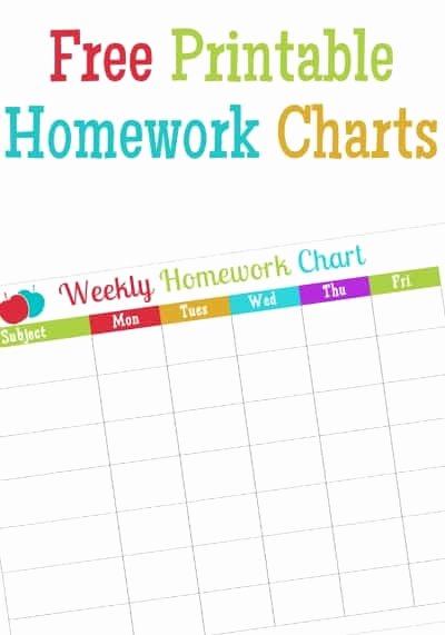 Free Printable Homework Planner New Free Printable Homework Charts