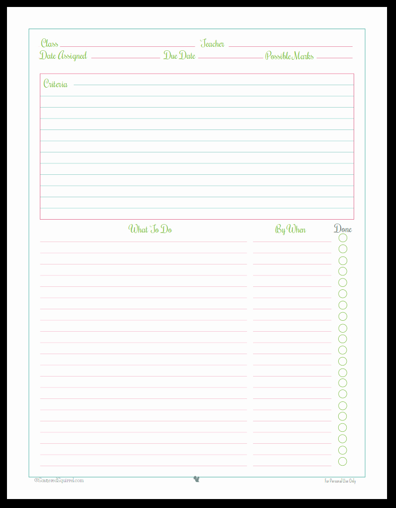 Free Printable Homework Planner New Getting Ready for Back to School Student Planner Printables
