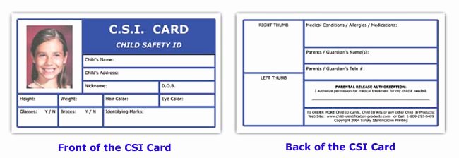 Free Printable Id Cards New Free Kids Id Card Template